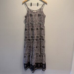 NATURAL LIFE Boho Floral Tiered Maxi Dress | Cottagecore Flowy Dress XS/S